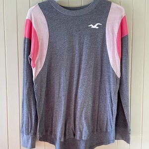 Hollister Gray Long Sleeve Top - Pink
